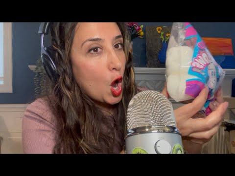 Tingly Mouth Chewing Sounds ASMR Eating JUMBO Marshmallows 😋