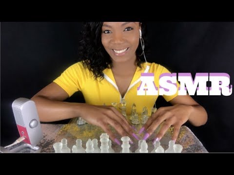 ASMR Glass Tapping | Glass Chess Board and Pieces