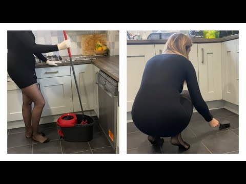 ASMR Sweeping and Mopping My Kitchen Floors - Daily Chores