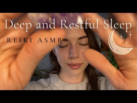 Reiki ASMR ~ For Sleep | Calm | Tapping | Crystals | Hand Movements