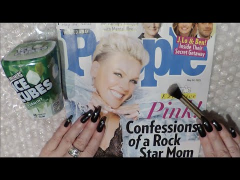 ASMR Gum Chewing Magazine Flip Through | PINK | Tingly Whisper