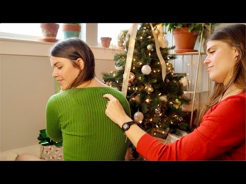 ASMR | Back tracing game with my sister (holiday themed) *whisper*