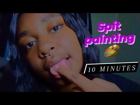ASMR Spit Painting You👅🌊 ~ Tingly Mouth Sounds ~Very Up Close & Personal #asmr #spitpainting