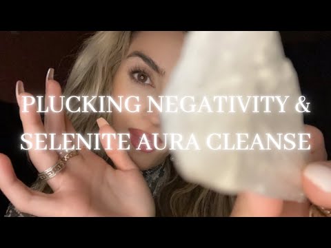 Reiki ASMR | Plucking negativity & selenite wand aura cleanse | Plucking, Crystals, Soft Spoken