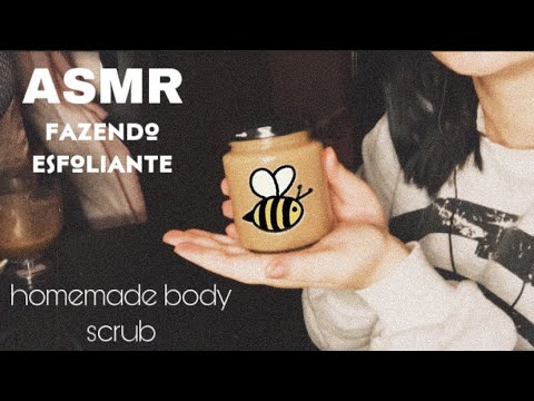 ASMR Fazendo esfoliante corporal caseiro | Making homemade body scrub 🍯🐝🧴