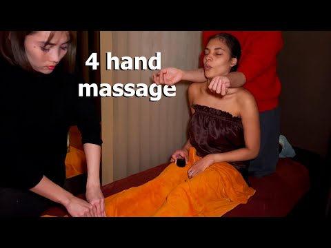 ASMR: Relaxing Vietnamese 4 HAND Full Body MASSAGE!