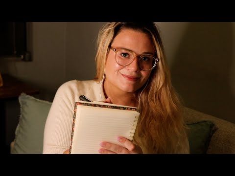 ASMR | POV: Interviewing you for the school paper (low talking, whispers, pen scratches)