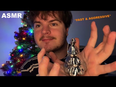 Fast & Aggressive ASMR Christmas Edition! Fast Tapping & Scratching, Visual Triggers + Hand Sounds