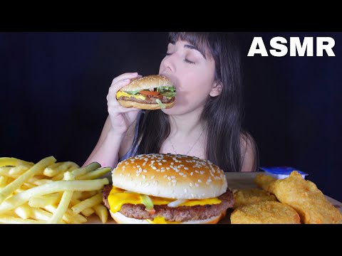ASMR McDonalds Chicken Nuggets + Quarteirão  + Fritas (EATING SOUNDS) Comendo - Mukbang