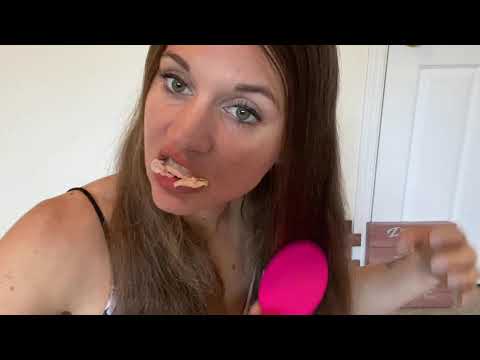 ASMR BLOWING BUBBLES WHILE BRUSHING MY HAIR
