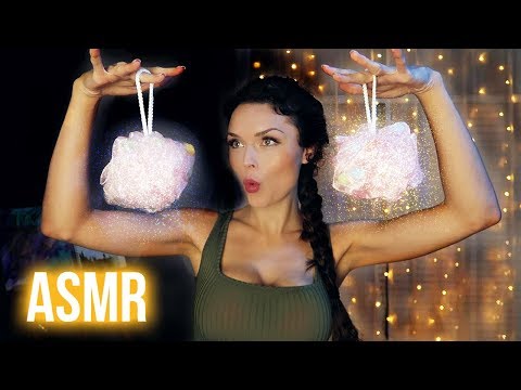 ASMR // EAR ATTENTION - Crinkly Loofah + Tingly Whispers + Soothing Humming ♥️