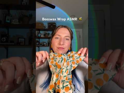 Beeswax wrap ASMR 🤤 full video coming soon !! 🐝 #asmr #beeswaxwraps #shorts #tingles