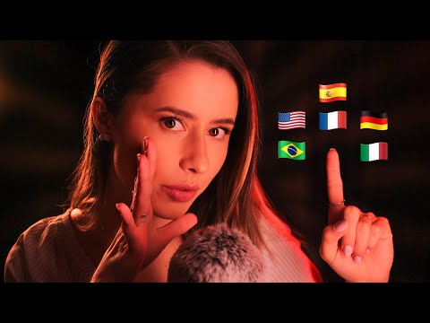 Whispering different languages ✨ Spanish, Portuguese, French, German, Italian, English 😴 ASMR 1 hour