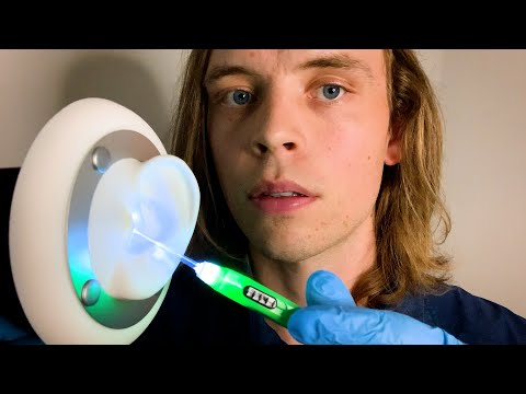 ASMR DEEP EAR CLEANING EXAM & UP CLOSE WHISPERS (sensitive, ear to ear, doctor roleplay, 3dio)