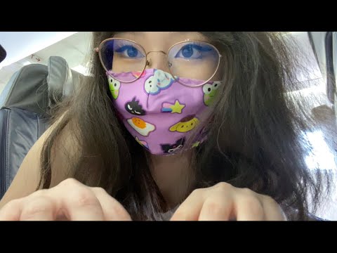 ASMR doing your makeup in an AIRPLANE 🤨 fast camera tapping, makeup + background noise🌪