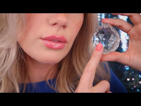 ASMR close up sparkly diamonds and sequin sounds deep ear whispers