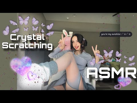 ASMR | Crystal Scratching, Showing my Crystal Collection, w/ Mouth Sounds & Nail Tapping 💜