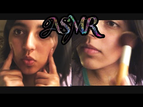 ASMR Brushing & Tapping My Face|Kisses|Visual Triggers|Custom Video Preview