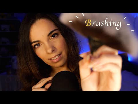 ASMR FR ~ Mic & Face Brushing pour Dormir 😴 BRAIN MASSAGE Blue Yeti ~ Pinceau, Fluffy Trigger Visuel