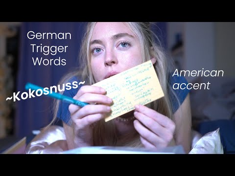 ASMR Repeating German Trigger Words 😴 With American Accent ♡ (whisper + tapping)