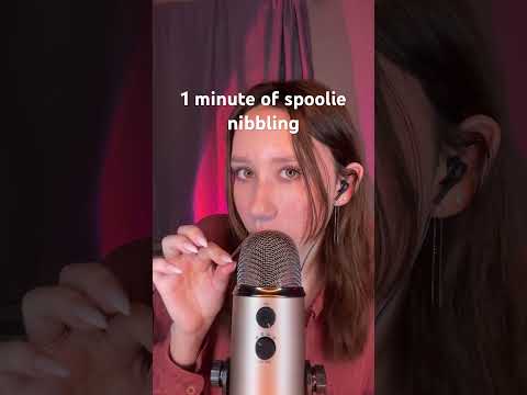 ASMR | 1 minute spoolie nibbling #asmr #mouthsounds