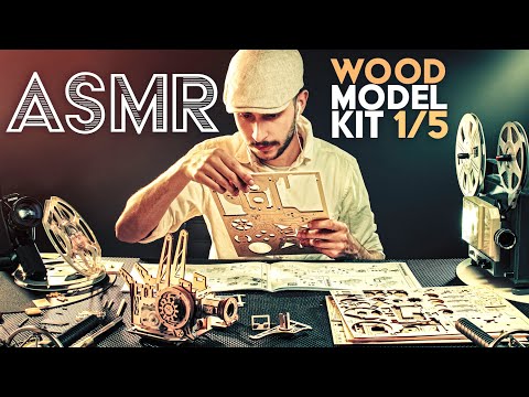 ASMR Wood Model Kit (Part 1/5) 📽️AT HOME With Me