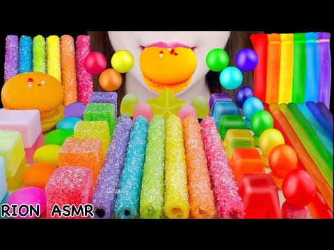【ASMR】RAINBOW DESSERTS🌈 RAINBOW SUGARED COOKIE,JELLY NOODLE MUKBANG 먹방 EATING SOUNDS NO TALKING