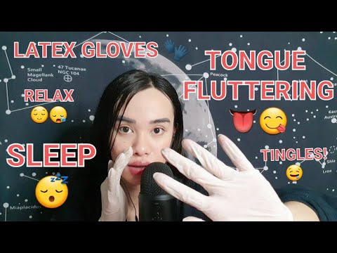 ASMR Tongue Fluttering with Latex Gloves 🤤😴