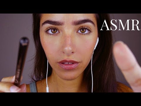 ASMR Tracing on Your Face + Inaudible/Unintelligible Whispering (lots of mouth sounds lol)