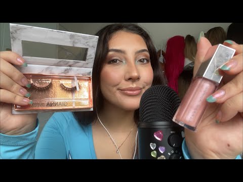 ASMR Makeup triggers 💄💗 ~tapping, scratching, lid sounds~ | Whispered