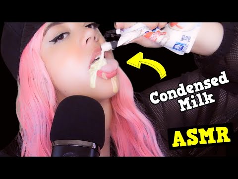 ASMR Extremely Tingly Finger Licking Sounds eating CONDENSED MILK No Talking 😛