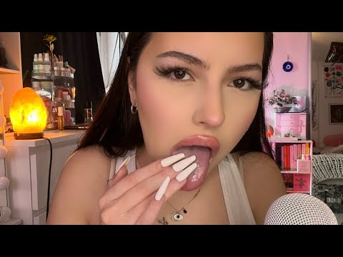 asmr ~ spit painting you to sleep 🤍 (personal attention, mouth sounds, whispering)