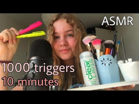 ASMR 1000 triggers in 10 minutes! 1000 sub special🦋🎉