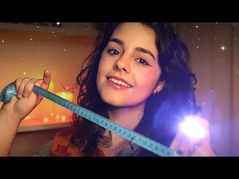ASMR Inspecting & Measuring your face 💖Light triggers, Tracing, Measuring Tape