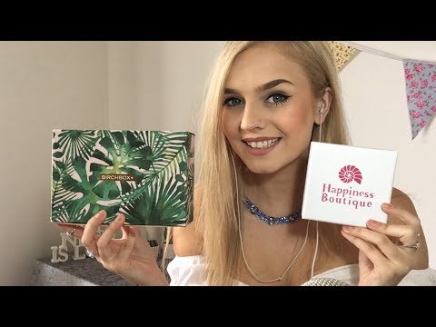 ASMR | May Unboxing - Happiness Boutique & Birchbox Makeup (Whispering, Tapping, Lid Sounds...)