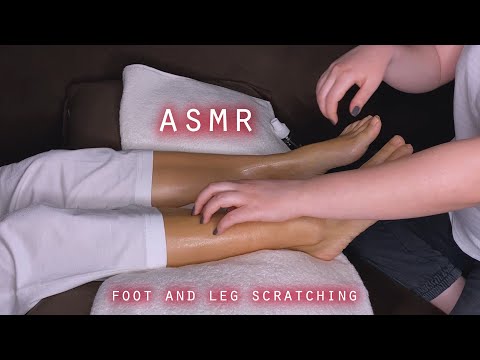ASMR | Leg and Foot Scratching Oil Massage