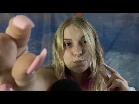 ASMR│plucking and scratching the camera with long fake nails 💅