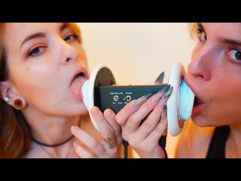 ASMR DOUBLE LICKING, MOUTH SOUNDS FOR SLEEP BY ELSA & VALLY