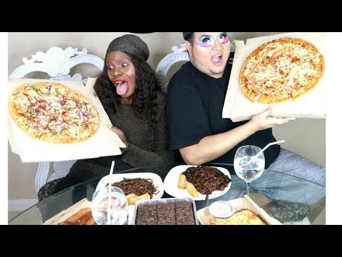 PIZZA HUT Mukbang ASMR Black Bean Noodle | YUM | Boyfriend Drama