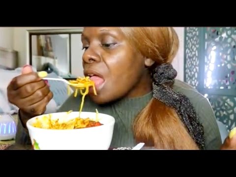 Spaghetti ASMR Eating Sounds Ramble +Recipe