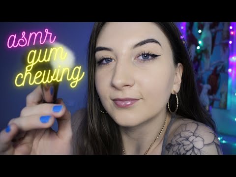 ASMR| GUM CHEWING & BRUSHING YOUR FACE (MOUTH SOUNDS)