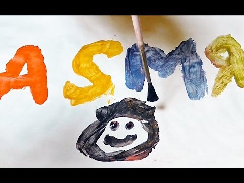 ASMR - drawing on paper and paint your face! Brush, paints trigger tingle. Binaural whispers.