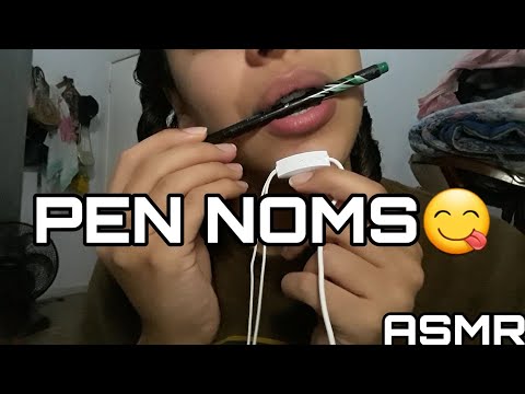 ASMR pen noms and wet mouth sounds