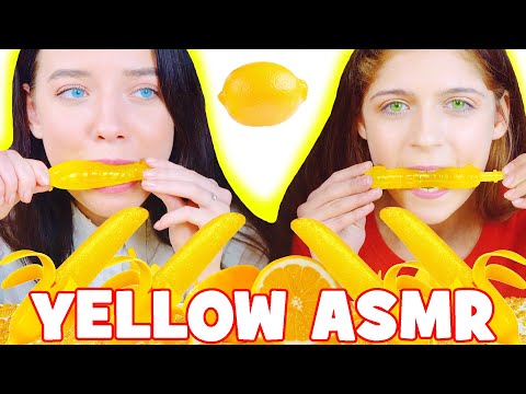 ASMR Eating Only Yellow Candy | Jelly Banana, Jelly Balls Mukbang