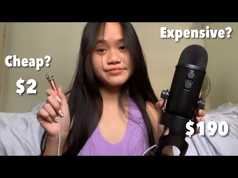 TRYING ASMR WITH MY MOST EXPENSIVE AND CHEAPEST MICROPHONES ( $2 VS $190 )