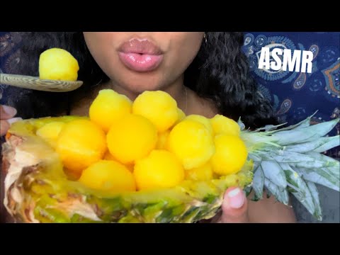 ASMR | Pineapple Balls 🍍 | Slush Eating Sounds 💦