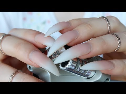 TAPPING LONG ACRYLIC NAILS AGAINST EACH OTHER WHISPERING ASMR || WHISPERS AND NAIL TAPPING ONLY