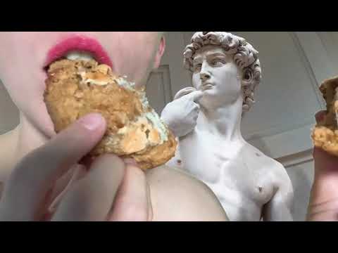 ASMR Food Porn Eating Video-Chip NYC Cookie with Michelangelo