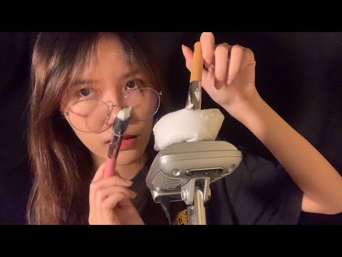 ASMR Shaving Cream On Mic + crinkles sound
