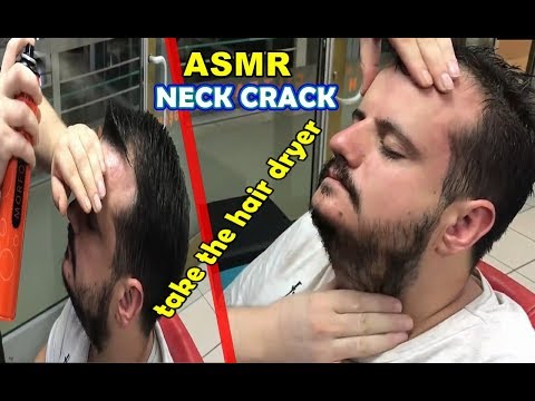 ASMR TURKISH BARBER MASSAGE=NECK CRACK=head back neck face arm sleep massage=kafa sırt kol  masajı